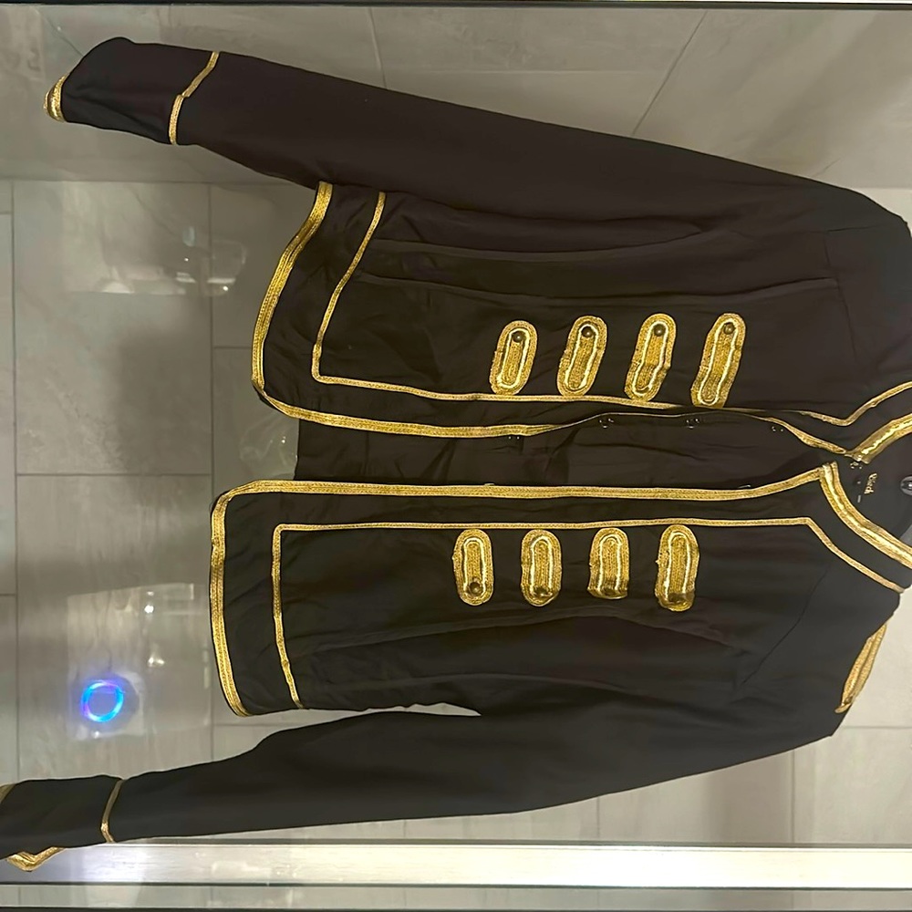 Black Vintage Military Jacket(missing one button on left sleeve) size Medium